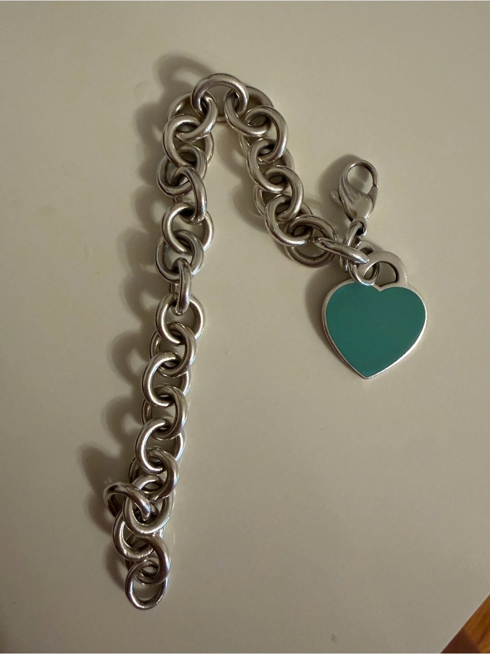 Tiffany Chain Bracelet with turquoise Heart Charm